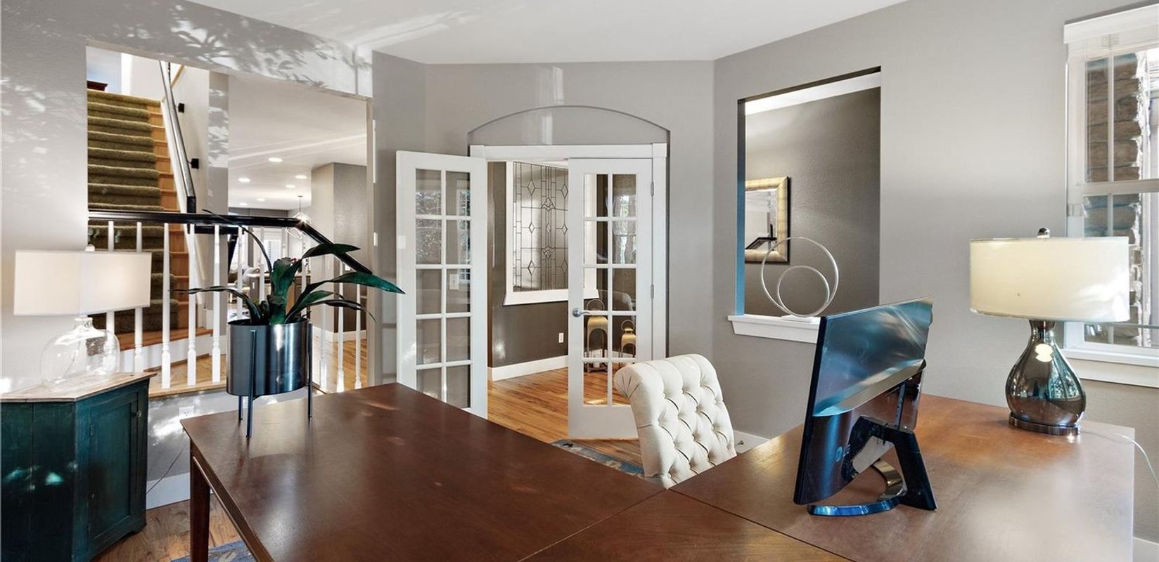 Home office in a luxury Denver home prepared for listing